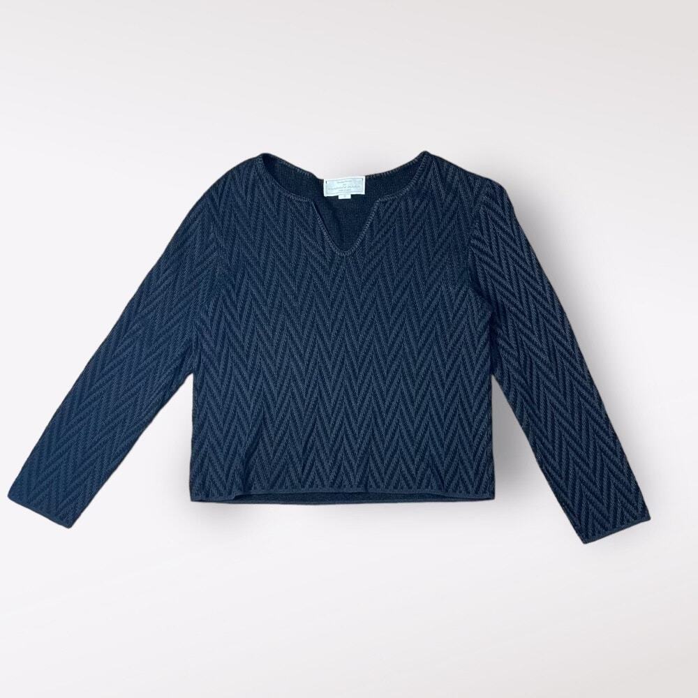 Brenda French for‎ French Rags Vintage Black Long Sleeve Top Size S